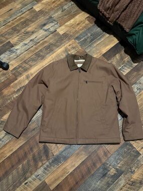 Blue Mountain Brown Canvas Workwear Jacket Corduroy Collar